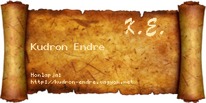 Kudron Endre névjegykártya