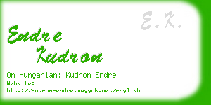 endre kudron business card